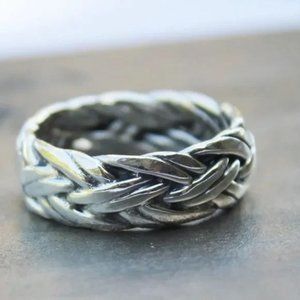 🎉HP🎉New Men’s Sterling Silver Braided Band Ring